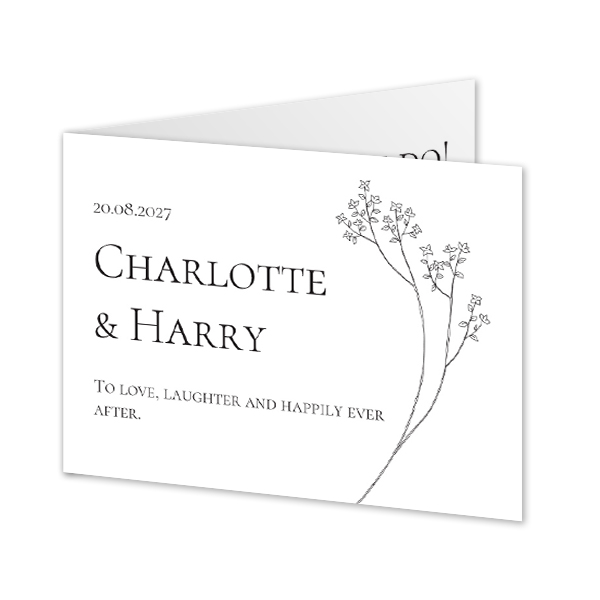 Faire-part 2 volets Paysage 14,3 x 10 cm