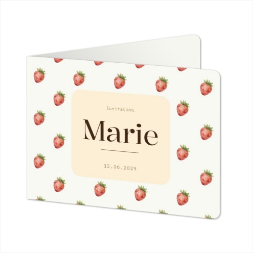 Gevouwen Kaart liggend met ronde hoeken 14,3 x 10 cm