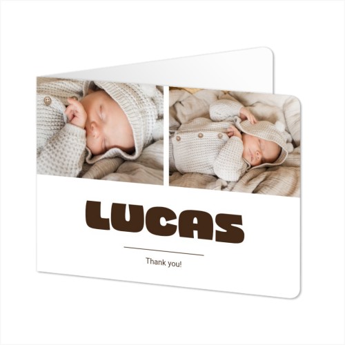 Gevouwen Kaart liggend met ronde hoeken 14,3 x 10 cm