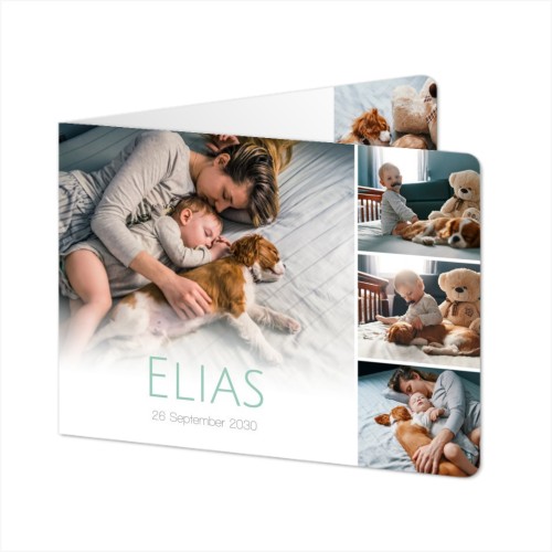 Gevouwen Kaart liggend met ronde hoeken 14,3 x 10 cm