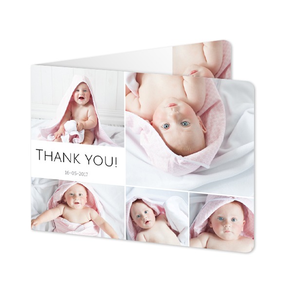 Folded card landscape rounded corners 14,3 x 10 cm