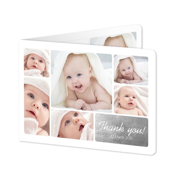 Folded card landscape rounded corners 14,3 x 10 cm