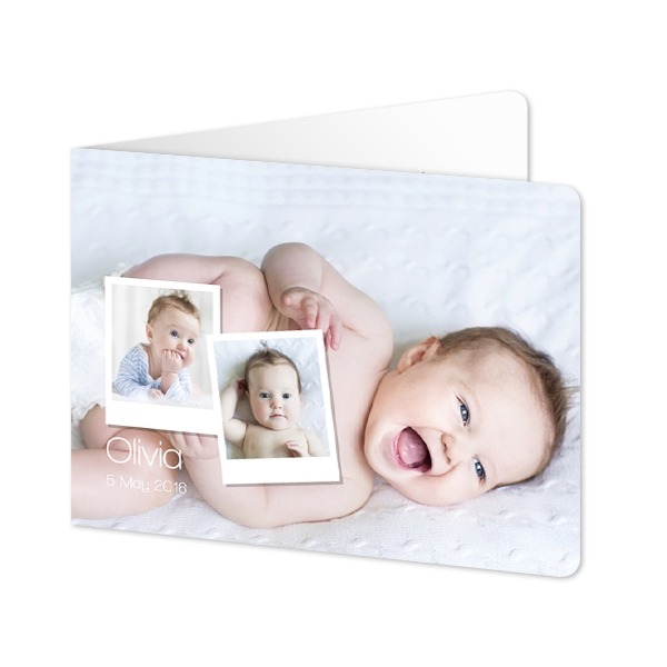 Gevouwen wenskaart liggend met ronde hoeken 14,3 x 10 cm