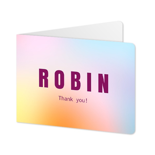 Folded card landscape rounded corners 14,3 x 10 cm