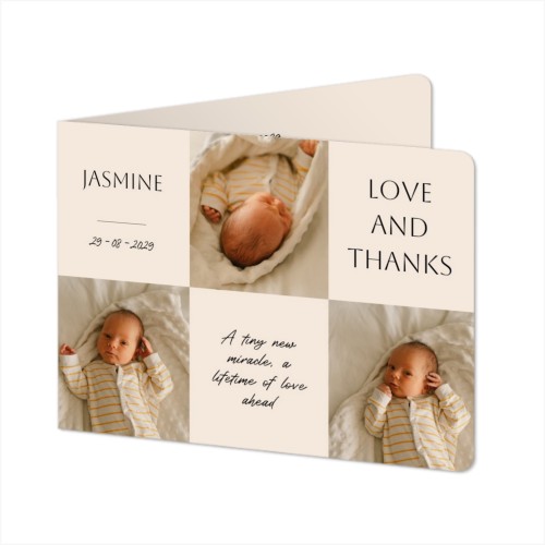 Gevouwen Kaart liggend met ronde hoeken 14,3 x 10 cm