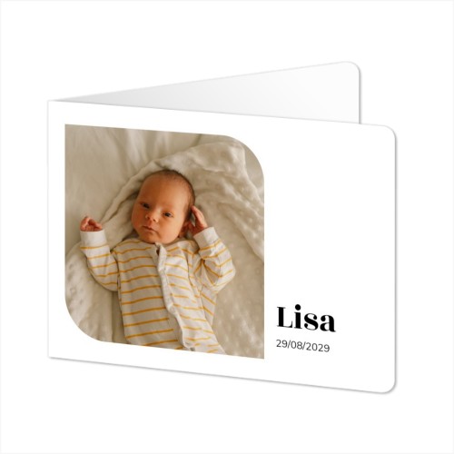 Faire-part 2 volets Paysage coins arrondis 14,3 x 10 cm