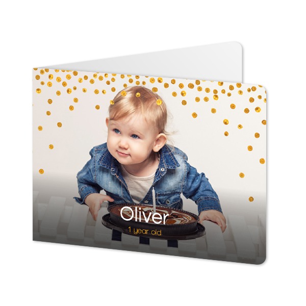 Faire-part 2 volets Paysage coins arrondis 14,3 x 10 cm