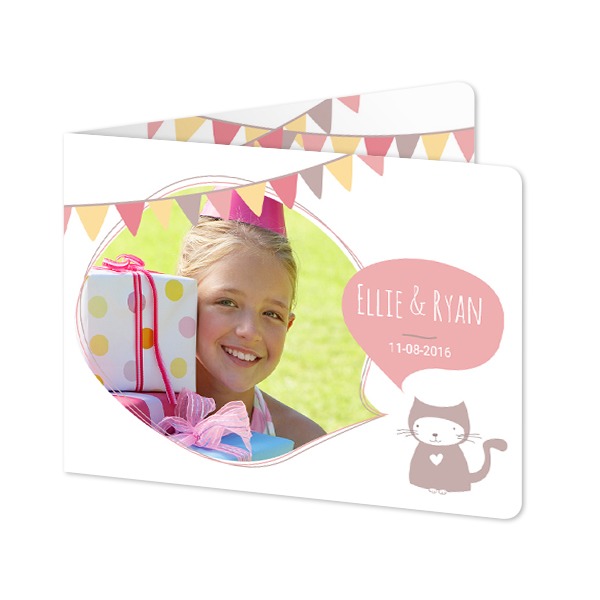 Faire-part 2 volets Paysage coins arrondis 14,3 x 10 cm