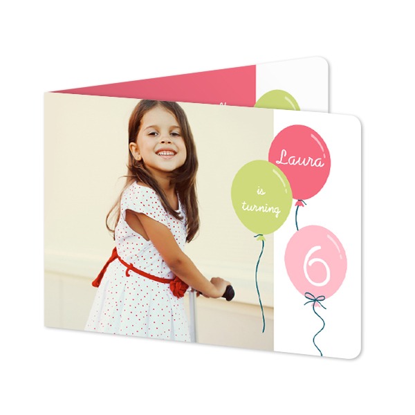 Folded card landscape rounded corners 14,3 x 10 cm