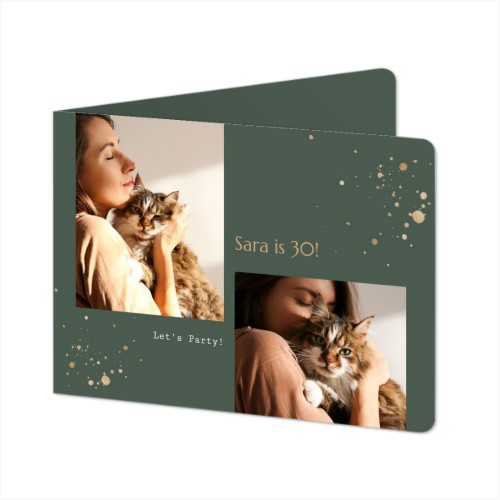 Folded card landscape rounded corners 14,3 x 10 cm