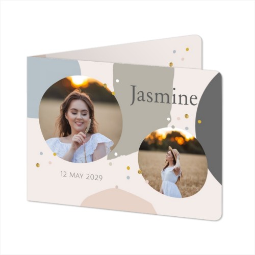 Faire-part 2 volets Paysage coins arrondis 14,3 x 10 cm