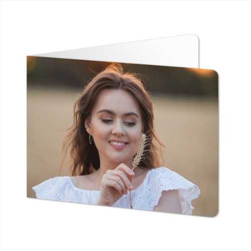 Falt-Grusskarte Querformat mit abgerundeten Ecke 14,3 x 10 cm