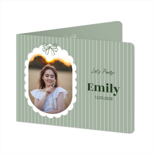 Folded card landscape rounded corners 14,3 x 10 cm