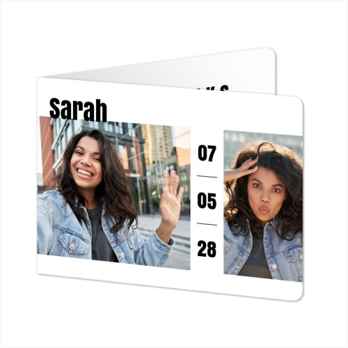 Faire-part 2 volets Paysage coins arrondis 14,3 x 10 cm