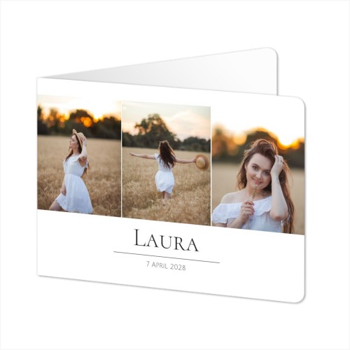 Folded card landscape rounded corners 14,3 x 10 cm