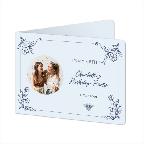 Folded card landscape rounded corners 14,3 x 10 cm