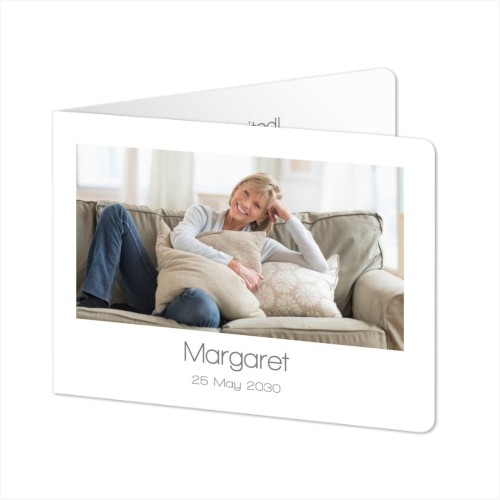 Gevouwen wenskaart liggend met ronde hoeken 14,3 x 10 cm