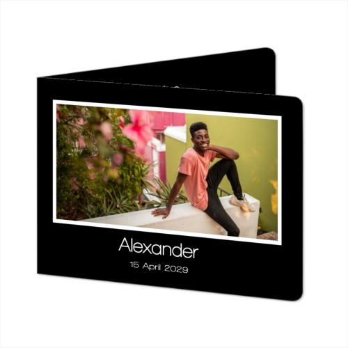 Folded card landscape rounded corners 14,3 x 10 cm