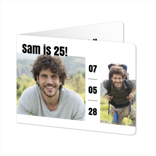 Faire-part 2 volets Paysage coins arrondis 14,3 x 10 cm