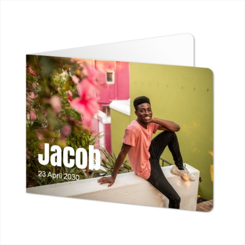 Faire-part 2 volets Paysage coins arrondis 14,3 x 10 cm