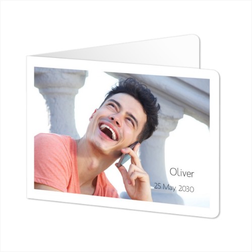 Folded card landscape rounded corners 14,3 x 10 cm