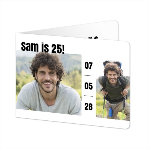 Gevouwen Kaart liggend met ronde hoeken 14,3 x 10 cm