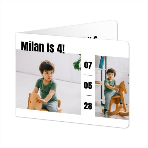 Gevouwen Kaart liggend met ronde hoeken 14,3 x 10 cm