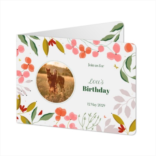 Folded card landscape rounded corners 14,3 x 10 cm