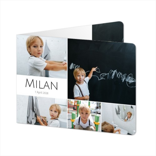 Folded card landscape rounded corners 14,3 x 10 cm