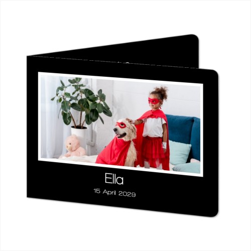 Folded card landscape rounded corners 14,3 x 10 cm