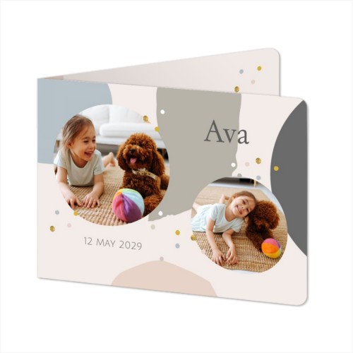 Gevouwen Kaart liggend met ronde hoeken 14,3 x 10 cm