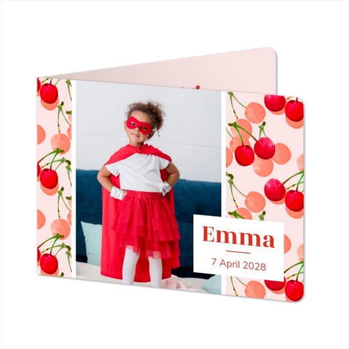 Folded card landscape rounded corners 14,3 x 10 cm