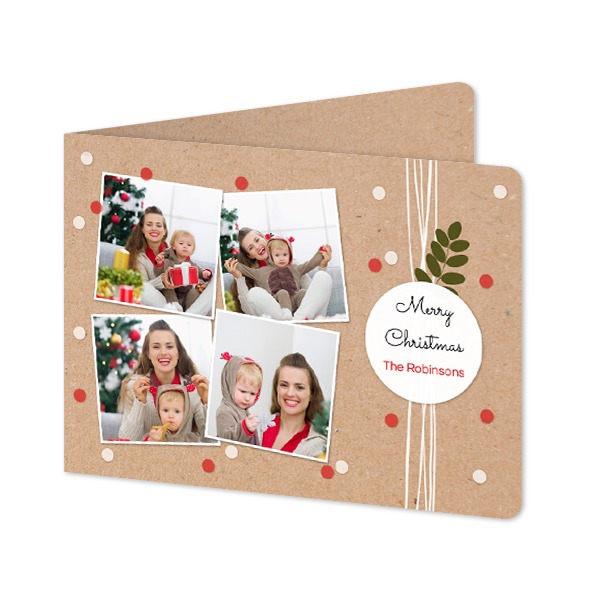 Gevouwen wenskaart liggend met ronde hoeken 14,3 x 10 cm