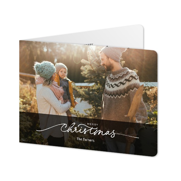 Folded card landscape rounded corners 14,3 x 10 cm