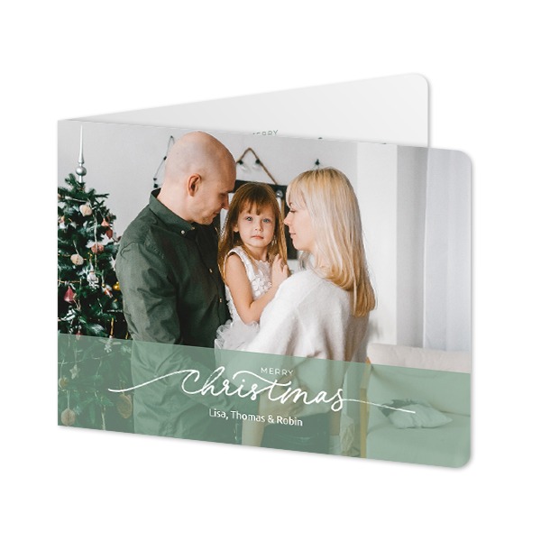 Folded card landscape rounded corners 14,3 x 10 cm