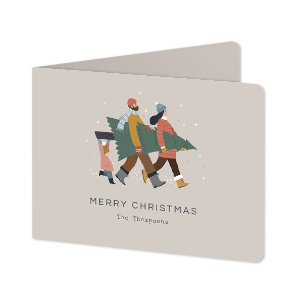 Folded card landscape rounded corners 14,3 x 10 cm