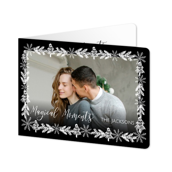 Gevouwen Kaart liggend met ronde hoeken 14,3 x 10 cm