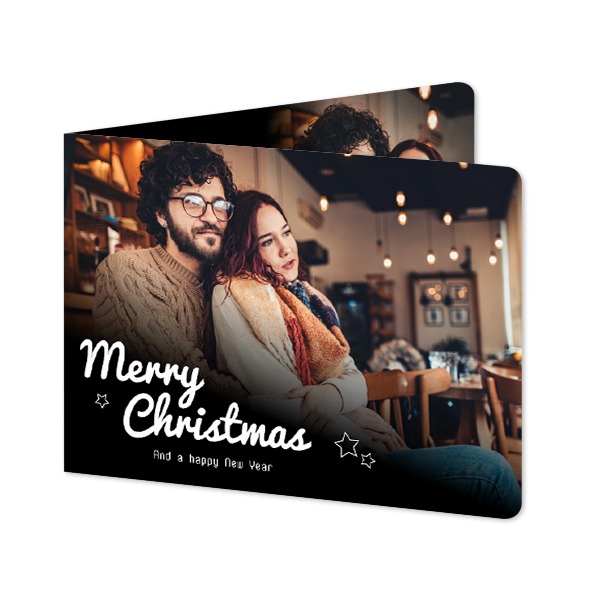 Faire-part 2 volets Paysage coins arrondis 14,3 x 10 cm