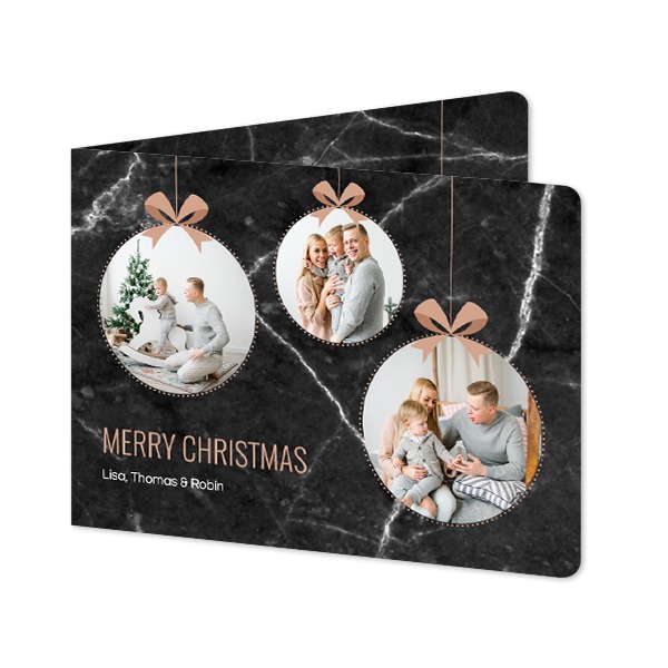 Gevouwen Kaart liggend met ronde hoeken 14,3 x 10 cm