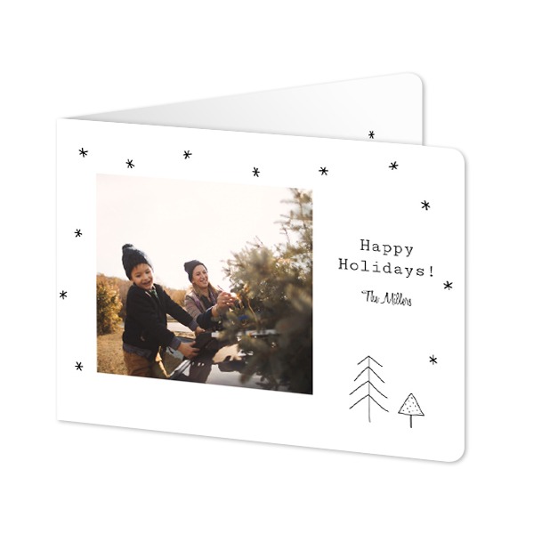 Folded card landscape rounded corners 14,3 x 10 cm