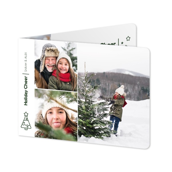 Folded card landscape rounded corners 14,3 x 10 cm