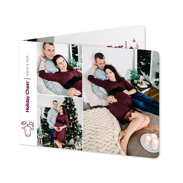 Folded card landscape rounded corners 14,3 x 10 cm