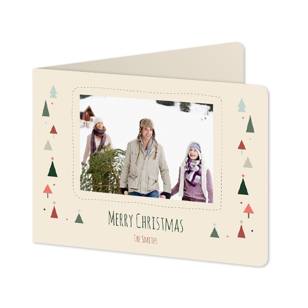 Gevouwen wenskaart liggend met ronde hoeken 14,3 x 10 cm