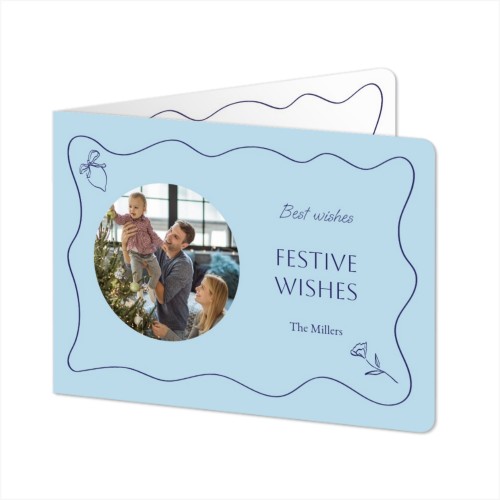 Gevouwen Kaart liggend met ronde hoeken 14,3 x 10 cm