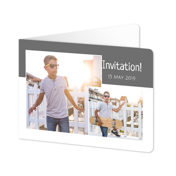 Folded card landscape rounded corners 14,3 x 10 cm