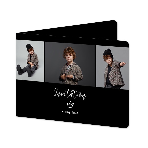 Folded card landscape rounded corners 14,3 x 10 cm