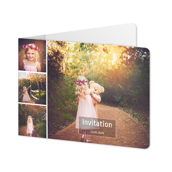 Falt-Grusskarte Querformat mit abgerundeten Ecke 14,3 x 10 cm