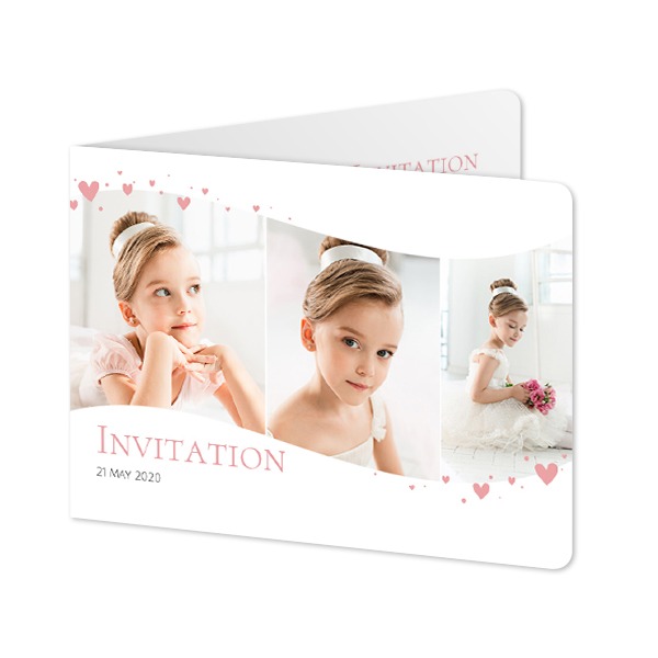 Folded card landscape rounded corners 14,3 x 10 cm