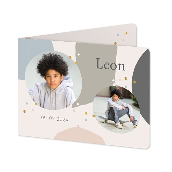 Gevouwen Kaart liggend met ronde hoeken 14,3 x 10 cm
