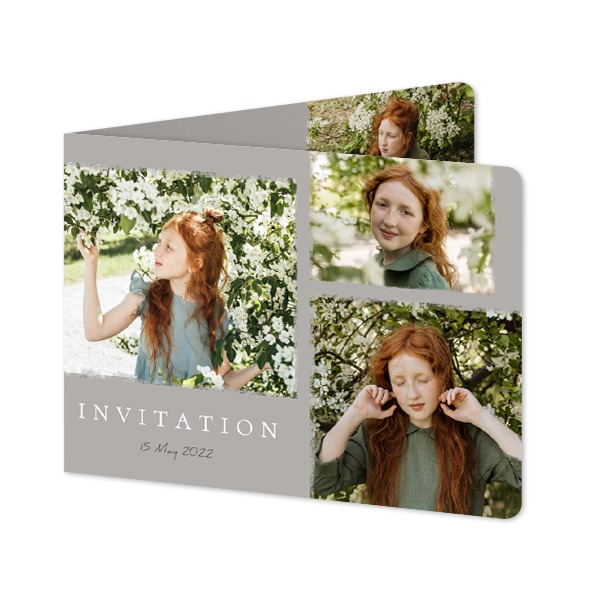 Faire-part 2 volets Paysage coins arrondis 14,3 x 10 cm